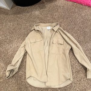 Beige corduroy shacket